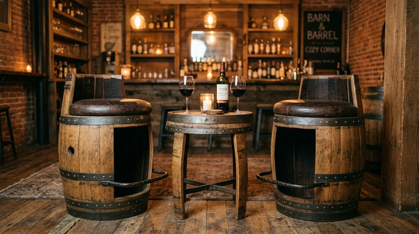 Add barrel stools or seating with comfort